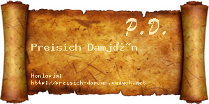 Preisich Damján névjegykártya